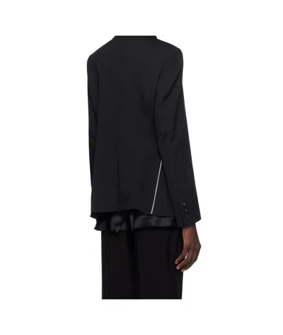 Comme Des Garçons Black Wool Gabardine Blazer In Black