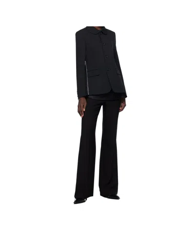 Comme Des Garçons Black Wool Gabardine Blazer In Black