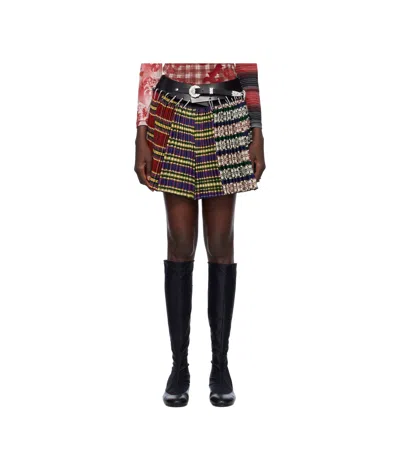 Chopova Lowena Multicolor Special Apron Carabiner Miniskirt In Multi