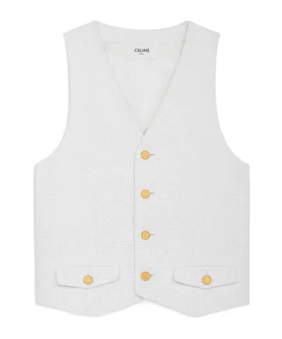 Celine Vest In Openwork Cotton In White