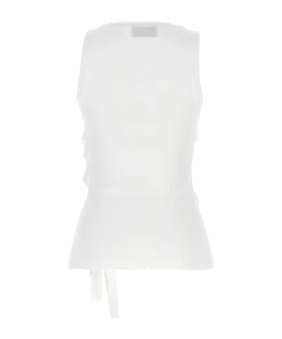 Coperni Distressed Rose Rib Tank Top In White