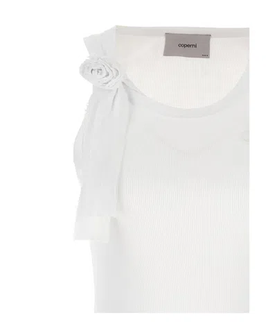 Coperni Distressed Rose Rib Tank Top In White