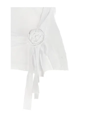 Coperni Distressed Rose Rib Tank Top In White