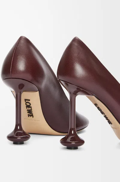 Loewe Leather Toy Pumps With Closed Toe And Unique Heel Design In Brown