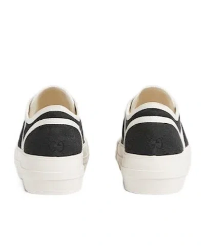 Gucci Canvas Sneakers With Contrast Trim And Rubber Sole In Black