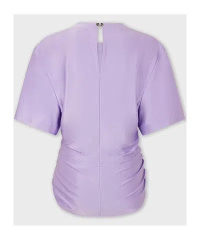 Rabanne Knotted Stretch-jersey T-shirt In Lavender