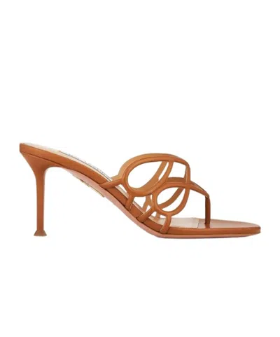 Aquazzura Infinito Sandal 75 In Miele In Brown