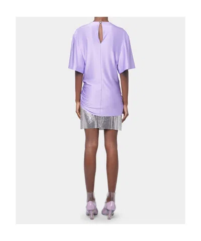 Rabanne Knotted Stretch-jersey T-shirt In Lavender