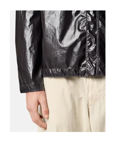 Stone Island Coated Overshirt In Charcoal-grey