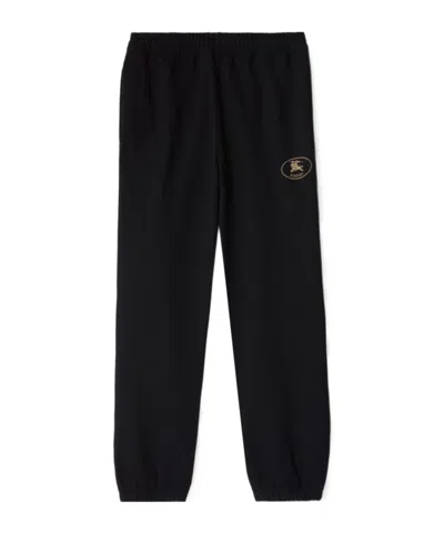 Burberry Knight Stamp Cotton Jogging Pants In Black
