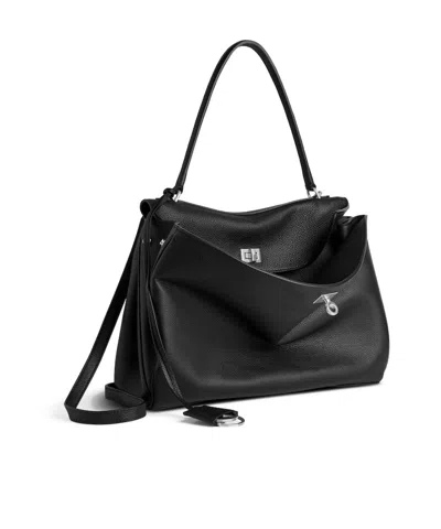 Balenciaga Rodeo Media Leather Handbag In Black