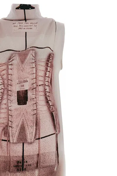 Jean Paul Gaultier Graphic-print Sleeveless Maxi Dress In Pink