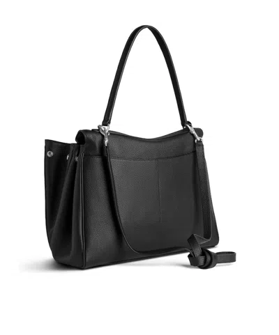 Balenciaga Rodeo Media Leather Handbag In Black