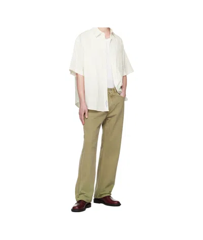 Wooyoungmi Off-white Stripe Short Sleeve Shirt In White