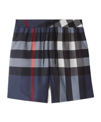 Burberry Mens Carbon Blue Guildes Graphic-print Regular-fit Shell Shorts In Carbon Blue