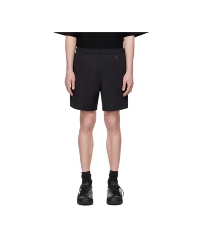 Wooyoungmi Black Nylon Banding Shorts In Black