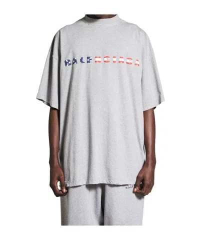 Balenciaga International T-shirt Oversized In Heather Grey In Hemp Gray