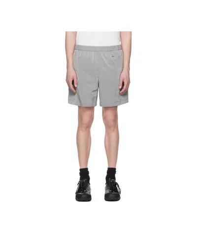 Wooyoungmi Gray Nylon Banding Shorts In Gray