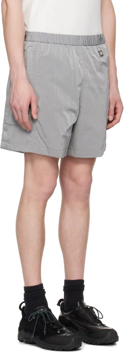 Wooyoungmi Gray Nylon Banding Shorts In Gray