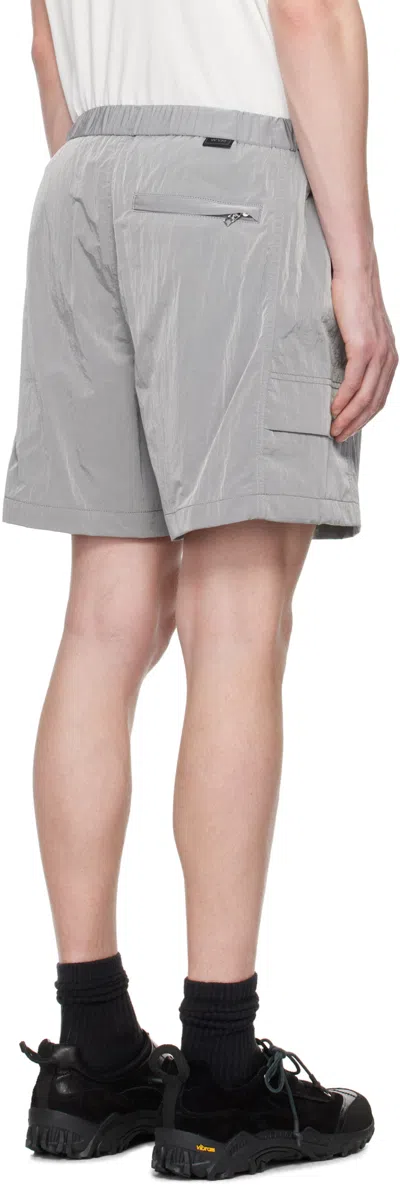 Wooyoungmi Gray Nylon Banding Shorts In Gray