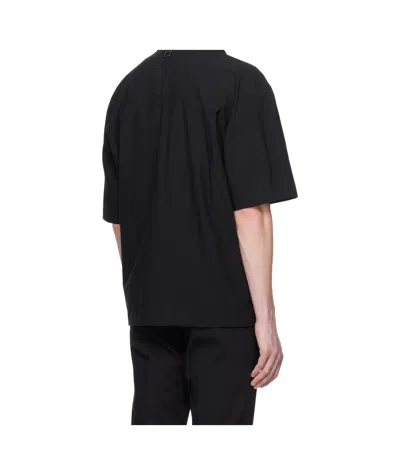 Wooyoungmi Black Banding Short Sleeve Shirt In Black