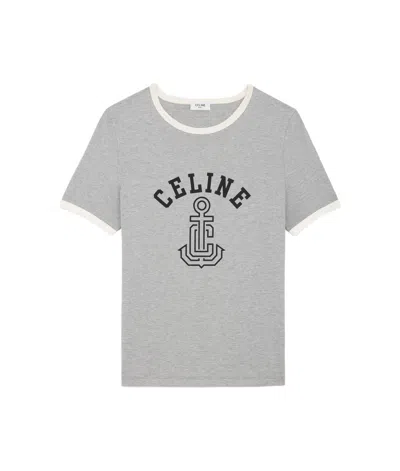 Celine Anchor 70's T-shirt In Cotton Jersey In Gray