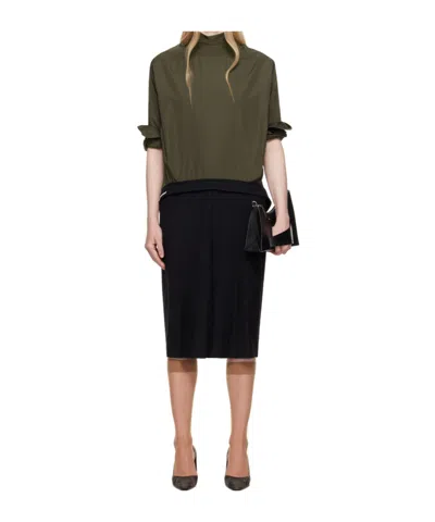Maison Margiela Reversed Shirtdress In Brown/black