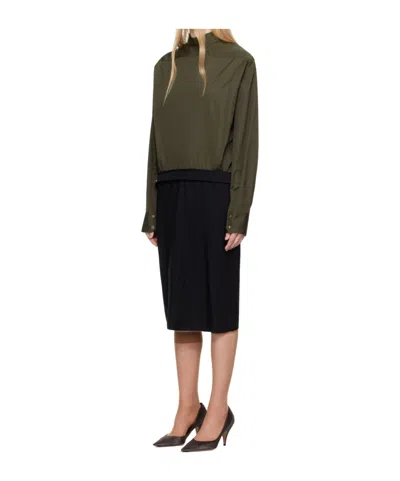 Maison Margiela Reversed Shirtdress In Brown/black