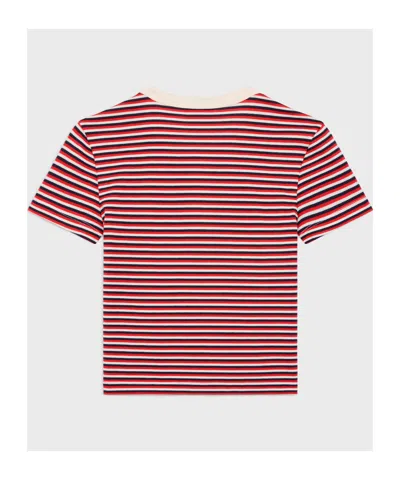 Celine Triomphe T-shirt In Striped Jersey In Pink