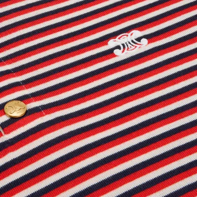 Celine Triomphe T-shirt In Striped Jersey In Pink