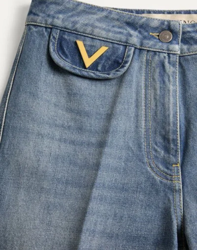 Valentino Pantaloni In Denim In Blue