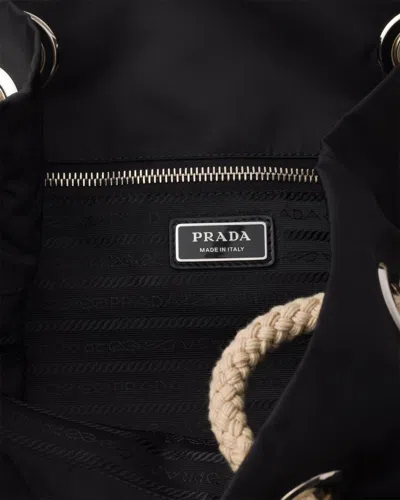 Prada Medium Mariner Re-nylon Bucket Bag In Black