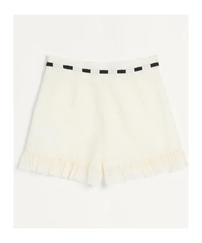 Valentino Daisy Sangallo Shorts Mit Tupfen Frau Elfenbein 44 In Ivory White