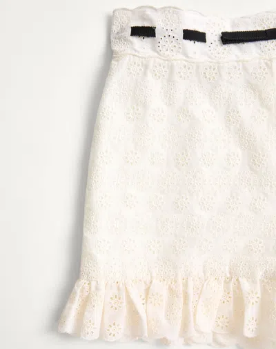 Valentino Daisy Sangallo Shorts Mit Tupfen Frau Elfenbein 44 In Ivory White