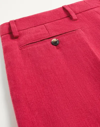 Valentino Straight-leg Pleated Linen Bermuda Shorts In Cherry Red