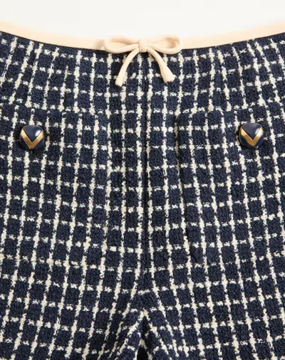 Valentino Blue Neutral Shorts In Navy Blue/ivory