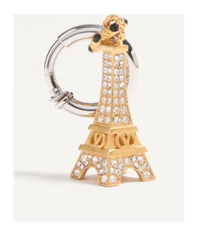 Valentino Garavani Ovalette Mono Earring In Metal In Silver