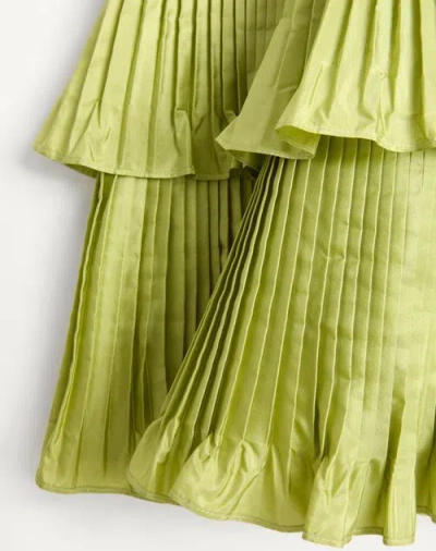 Valentino Green Taffet Skirt In Green