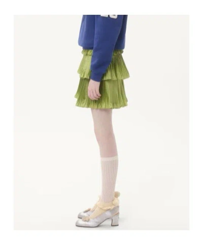 Valentino Green Taffet Skirt In Green