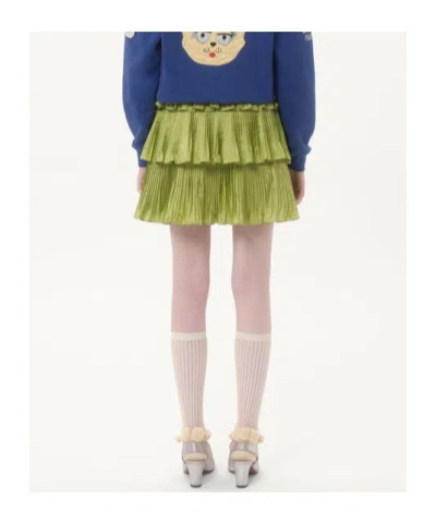 Valentino Green Taffet Skirt In Green