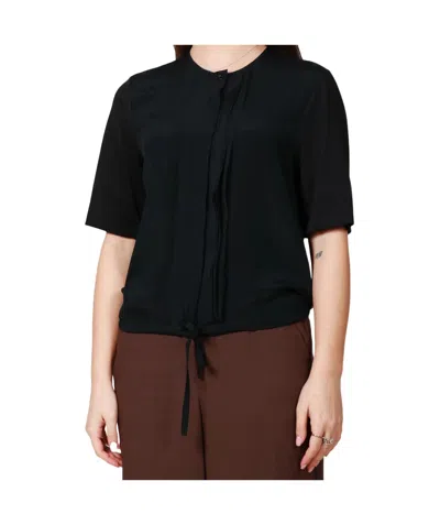 Seventy Pleated Detail Shirt In Black