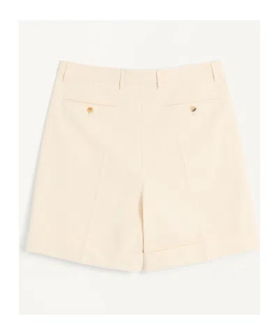 Valentino Butter-coloured Bermuda Shorts With Turn-ups In Shell Color