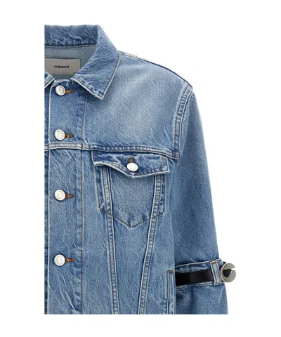 Coperni Hybrid Denim Short Casual Jackets And Parka Blue In Blue