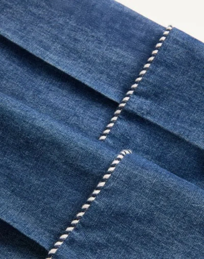 Valentino Chambray Denim Trousers Woman Blue 40 In Blue