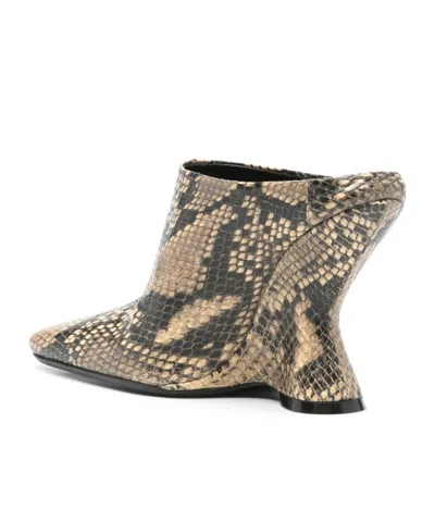 Dries Van Noten Leather Asymmetric Boots In Multicolor