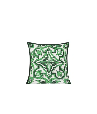 Dolce & Gabbana Canvas Cushion Small In Green