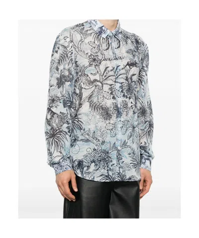Just Cavalli Printed Shirt In Gray