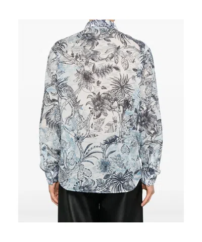 Just Cavalli Printed Shirt In Gray