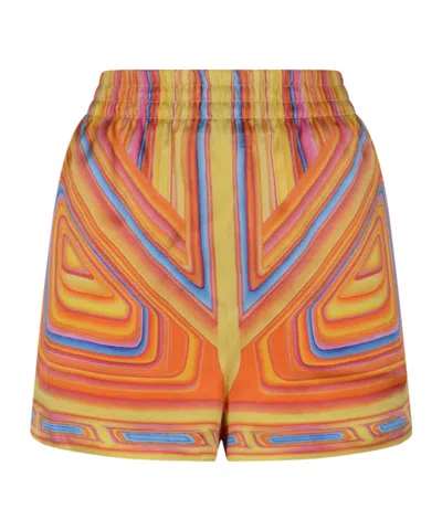 Casablanca Elastic Waist Shorts In Multicolor