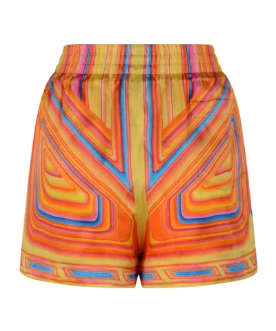 Casablanca Elastic Waist Shorts In Multicolor